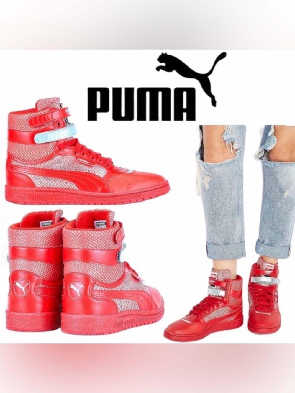 PUMA Sky II Hi Future Minimal Sneaker in Barbados Cherry Red Women’s Size 7 NIB